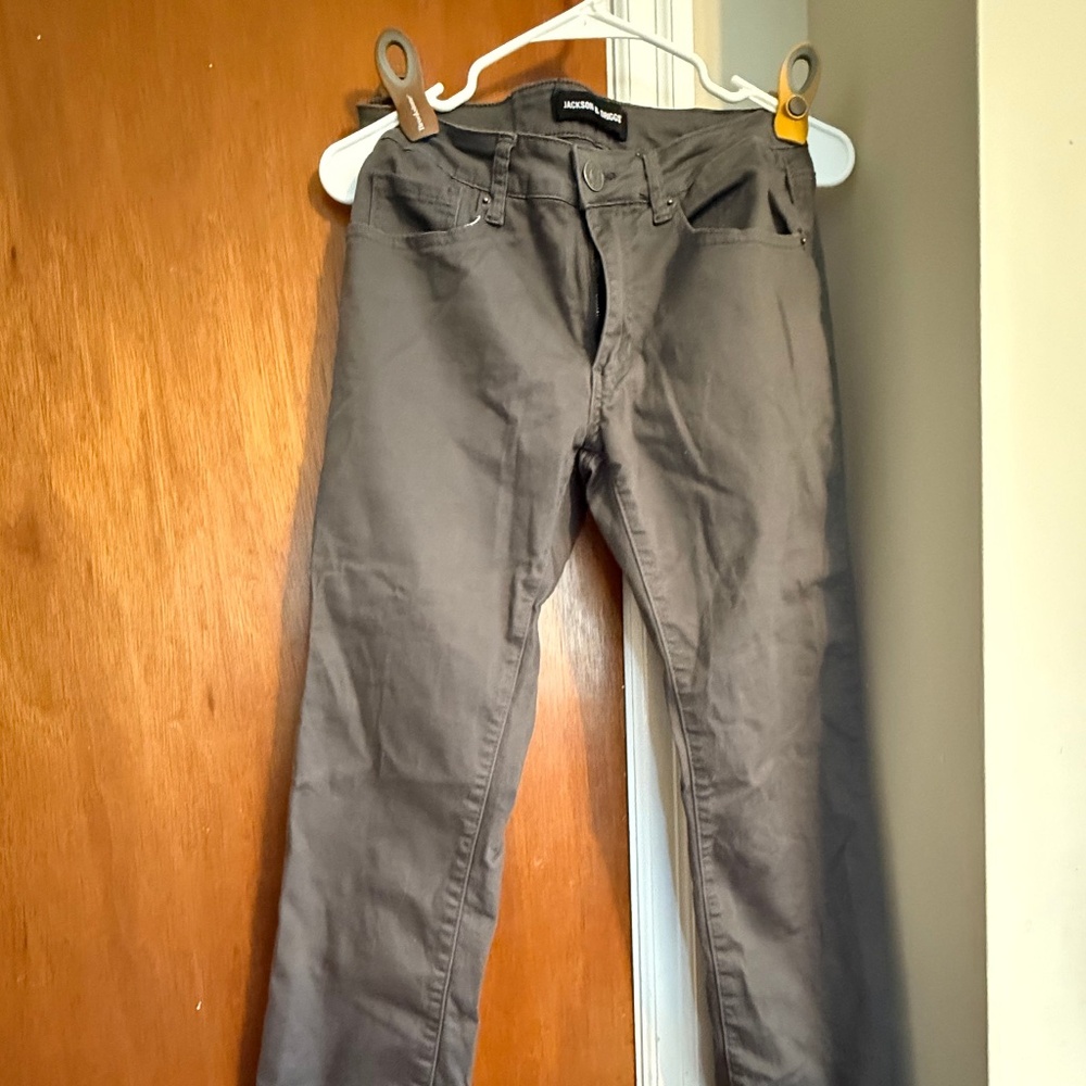 Jackson & Driggs Charcoal Grey Slim Skinny Pants 30X32